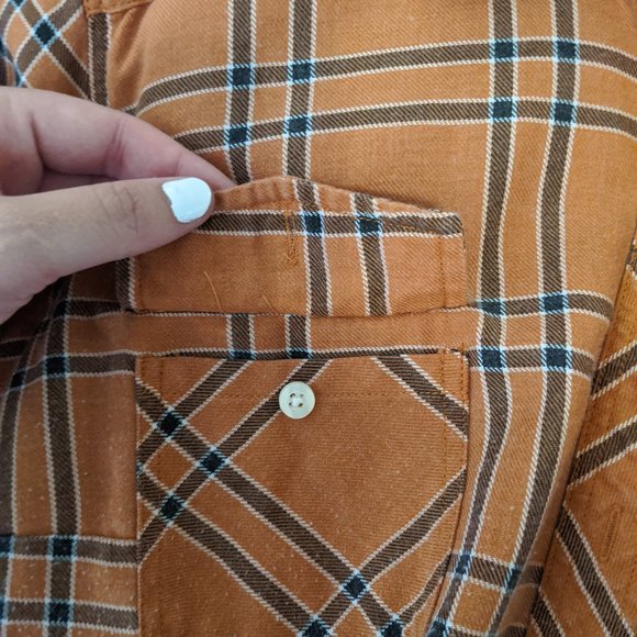 Torrid Burnt Orange Plaid Button-Up Flannel - Picture 5 of 6